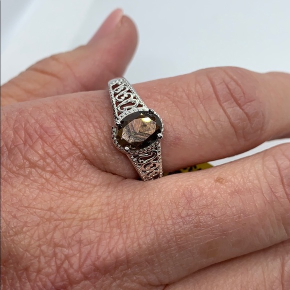 Chocolate Sapphire Ring in Platinum Bond Brass - Picture 8 of 8